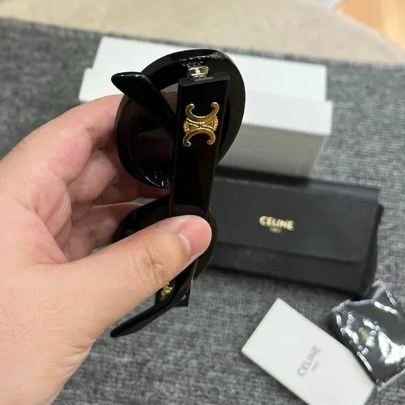 Celine Triomphe Oval Black Sunglasses - Picture 5 of 6